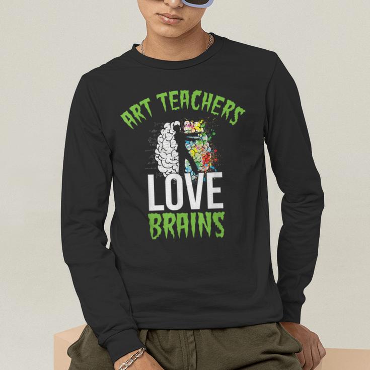 Art Teachers Love Brains Shirt Halloween Zombie Teaching Tee Men Women Kids Men's Long Sleeve T-Shirt, funny gift Art Teachers Love Brains Shirt Halloween Zombie Teaching Tee Men Women Kids Men's Long Sleeve T-Shirt, funny gift