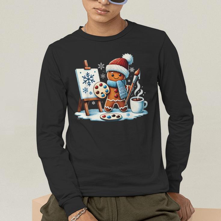 Artist Gingerbread Painter Art Teacher Student Christmas Men's Long Sleeve T-Shirt, funny gift Artist Gingerbread Painter Art Teacher Student Christmas Men's Long Sleeve T-Shirt, funny gift