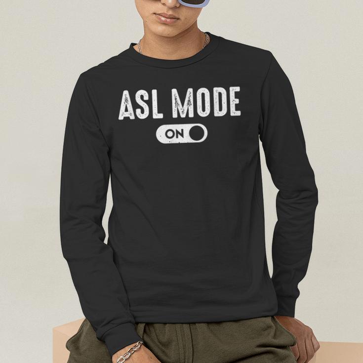 ASL Mode Sign Language Deaf ASL Teacher Men's Long Sleeve T-Shirt, funny gift ASL Mode Sign Language Deaf ASL Teacher Men's Long Sleeve T-Shirt, funny gift