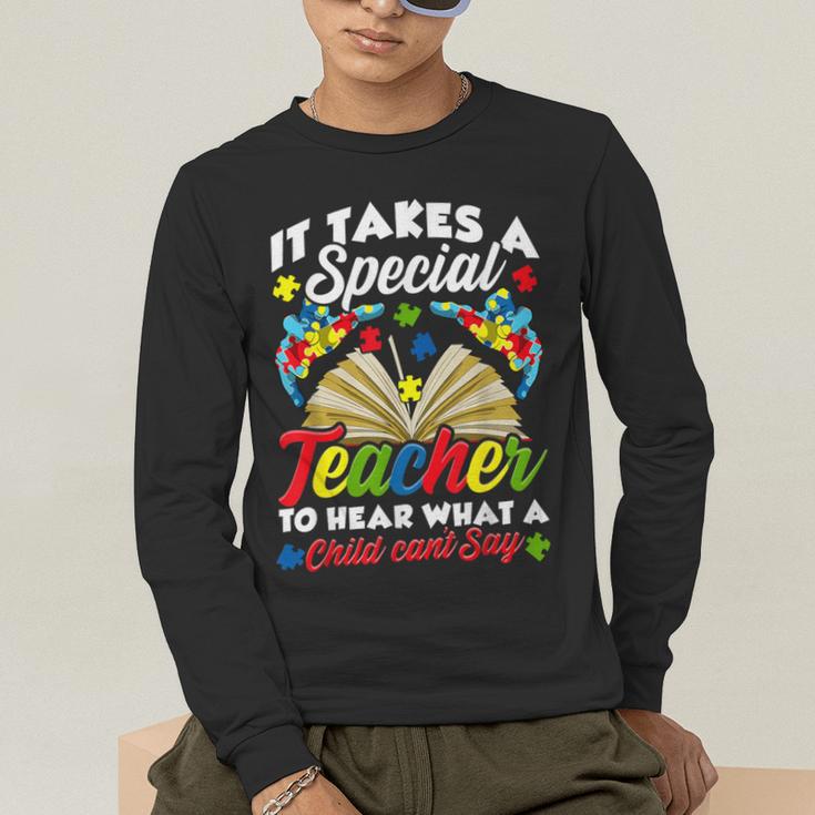 Autism Awareness Teacher Shirts It Takes A Special Teacher Men's Long Sleeve T-Shirt, funny gift Autism Awareness Teacher Shirts It Takes A Special Teacher Men's Long Sleeve T-Shirt, funny gift