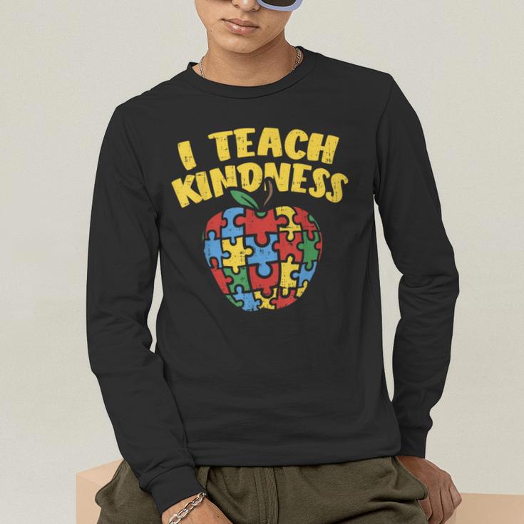 Autism Teacher Shirt I Teach Kindness Apple Puzzle Awareness Men's Long Sleeve T-Shirt, funny gift Autism Teacher Shirt I Teach Kindness Apple Puzzle Awareness Men's Long Sleeve T-Shirt, funny gift