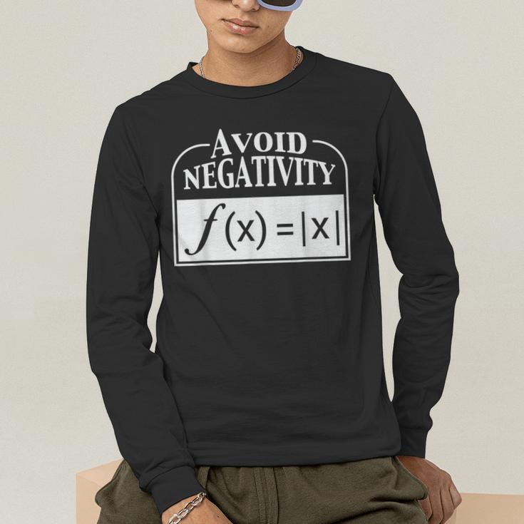 Avoid Negativity Math Teacher Men's Long Sleeve T-Shirt, funny gift