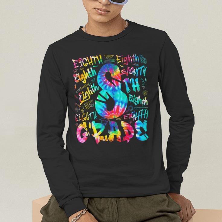 Back To School Eighth 8th Grade Tie Dye Typography Teacher Men's Long Sleeve T-Shirt, funny gift Back To School Eighth 8th Grade Tie Dye Typography Teacher Men's Long Sleeve T-Shirt, funny gift