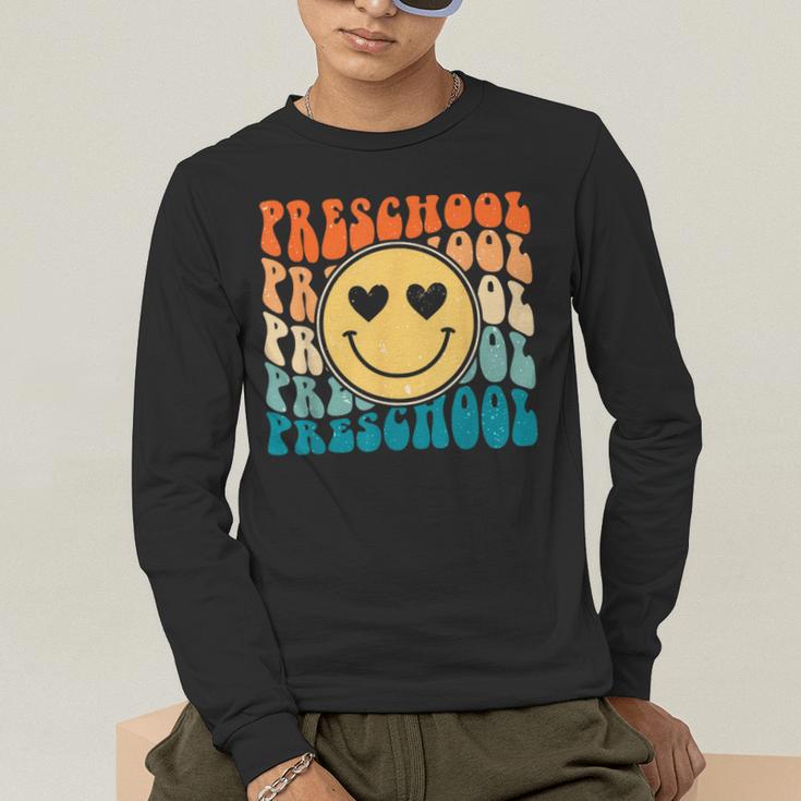 Back To School Groovy Smile Preschool Teachers Students Kids Men's Long Sleeve T-Shirt, funny gift Back To School Groovy Smile Preschool Teachers Students Kids Men's Long Sleeve T-Shirt, funny gift