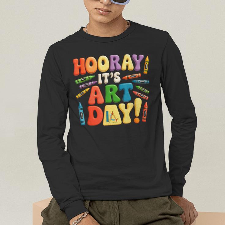 Back To School Hooray It's Art Day Art Teacher Artist Men's Long Sleeve T-Shirt, funny gift Back To School Hooray It's Art Day Art Teacher Artist Men's Long Sleeve T-Shirt, funny gift