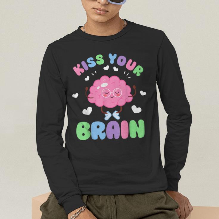 Back To School Kiss Your Brain Cute Teacher Appreciation Men's Long Sleeve T-Shirt, funny gift Back To School Kiss Your Brain Cute Teacher Appreciation Men's Long Sleeve T-Shirt, funny gift