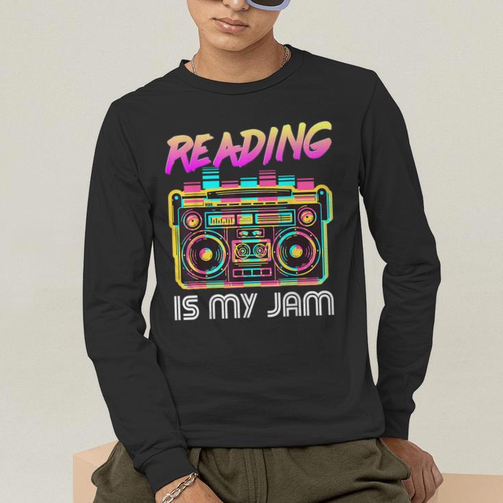 Back To School Retro Reading Is My Jam 80s Teacher Boombox Men's Long Sleeve T-Shirt, funny gift Back To School Retro Reading Is My Jam 80s Teacher Boombox Men's Long Sleeve T-Shirt, funny gift