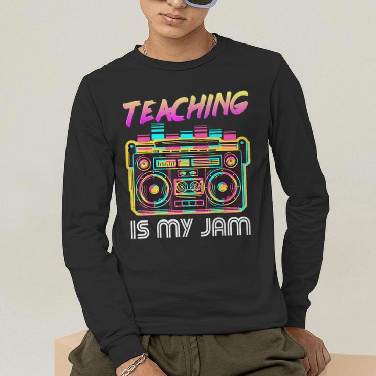 Back To School Retro Teaching Is My Jam 80s Teacher Boombox Men's Long Sleeve T-Shirt, funny gift Back To School Retro Teaching Is My Jam 80s Teacher Boombox Men's Long Sleeve T-Shirt, funny gift