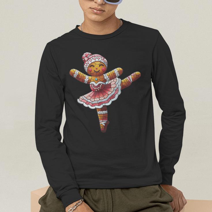 Ballet Dancer Gingerbread Christmas Dance Teacher Girl Women Men's Long Sleeve T-Shirt, funny gift