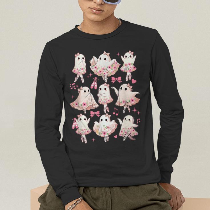 Ballet Ghost Ballet Dancer Spooky Dance Halloween Teacher Men's Long Sleeve T-Shirt, funny gift Ballet Ghost Ballet Dancer Spooky Dance Halloween Teacher Men's Long Sleeve T-Shirt, funny gift