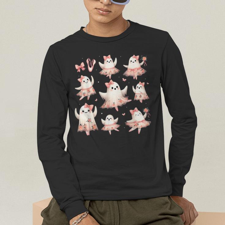 Ballet Ghost Ballet Dancer Spooky Dance Teacher Halloween Men's Long Sleeve T-Shirt, funny gift Ballet Ghost Ballet Dancer Spooky Dance Teacher Halloween Men's Long Sleeve T-Shirt, funny gift