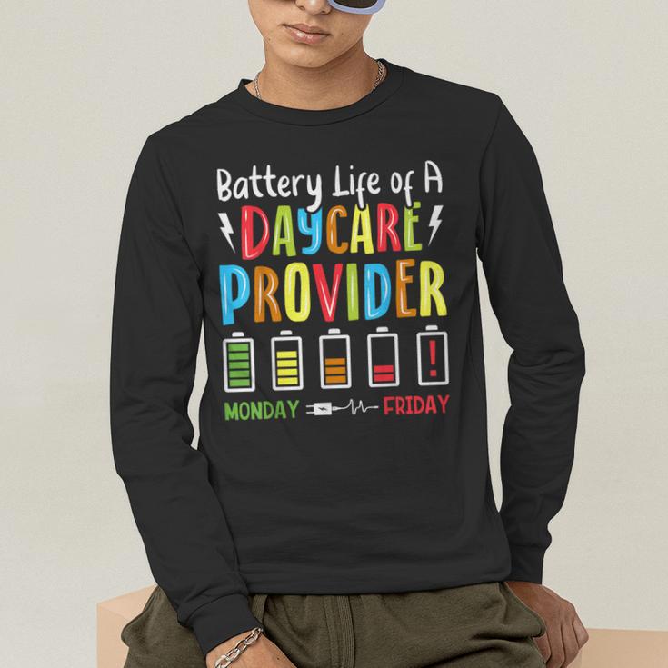 Battery Life Of Daycare Provider Childcare Teacher Men's Long Sleeve T-Shirt, funny gift Battery Life Of Daycare Provider Childcare Teacher Men's Long Sleeve T-Shirt, funny gift