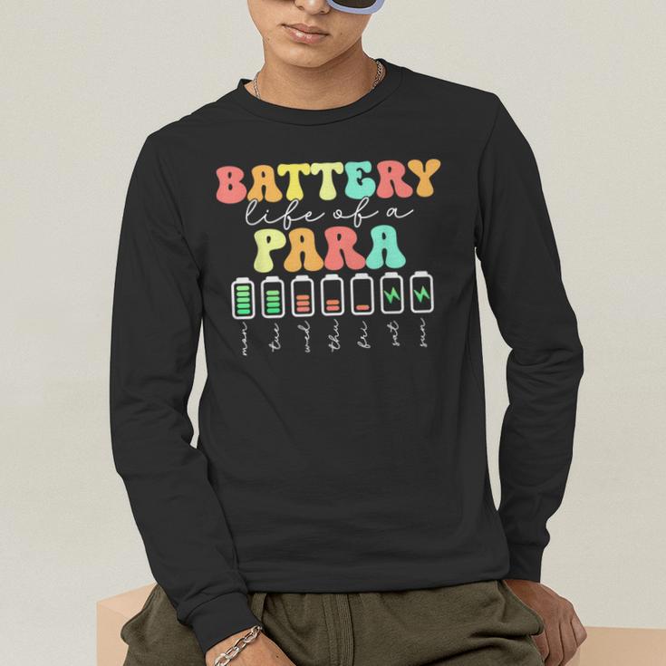 Battery Life Of A Para SPED Parapro Teacher Squad Men's Long Sleeve T-Shirt, funny gift Battery Life Of A Para SPED Parapro Teacher Squad Men's Long Sleeve T-Shirt, funny gift