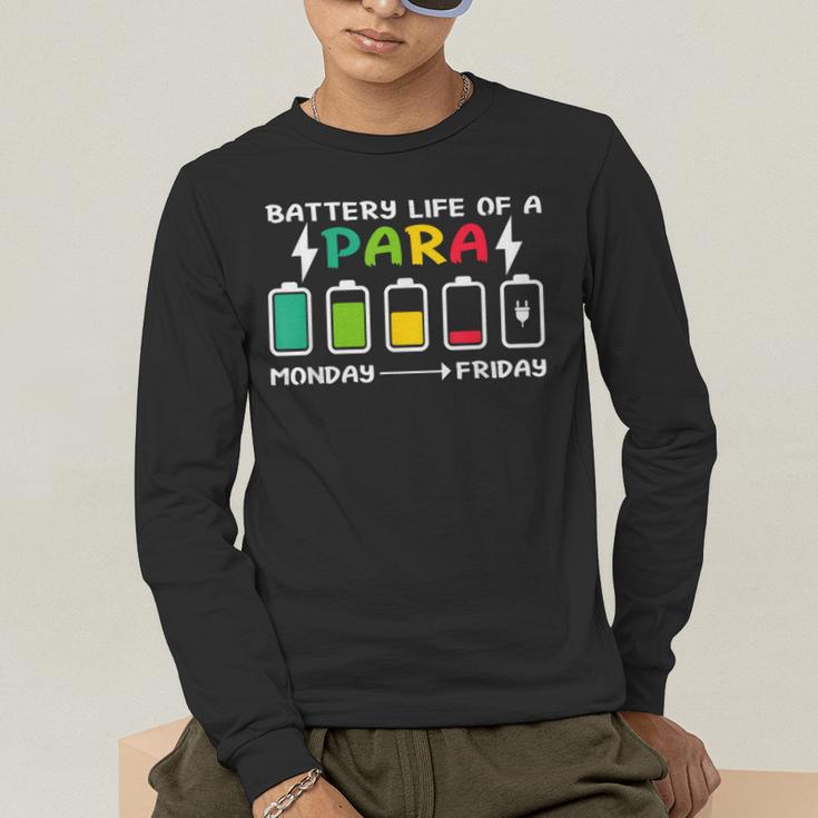 Battery Life Of a Paraprofessional Para Teacher Life Men's Long Sleeve T-Shirt, funny gift Battery Life Of a Paraprofessional Para Teacher Life Men's Long Sleeve T-Shirt, funny gift