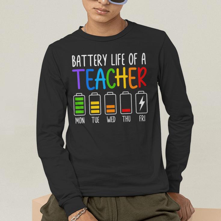 Battery Life Of A Teacher School Teacher Appreciation Men's Long Sleeve T-Shirt, funny gift
