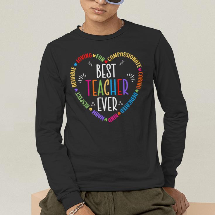 Best Teacher Ever Teacher Motivational Appreciation Men's Long Sleeve T-Shirt, funny gift
