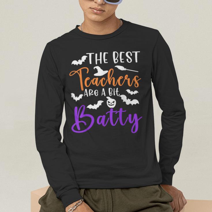 The Best Teachers Are A Bit Batty Teacher Bat Halloween Men's Long Sleeve T-Shirt, funny gift The Best Teachers Are A Bit Batty Teacher Bat Halloween Men's Long Sleeve T-Shirt, funny gift