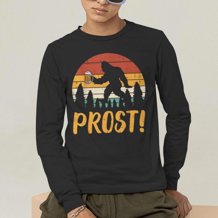 Bigfoot Sasquatch Prost Retro Bavarian Oktoberfest Men Women Men's Long Sleeve T-Shirt, funny gift