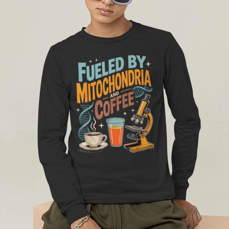 Biology Teacher Science Fueled By Mitochondria Coffee Men's Long Sleeve T-Shirt, funny gift Biology Teacher Science Fueled By Mitochondria Coffee Men's Long Sleeve T-Shirt, funny gift