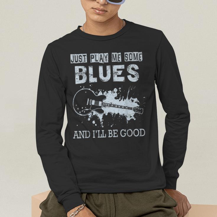Blues Music Band Lover Vintage Guitar Teacher Blues Men's Long Sleeve T-Shirt, funny gift Blues Music Band Lover Vintage Guitar Teacher Blues Men's Long Sleeve T-Shirt, funny gift