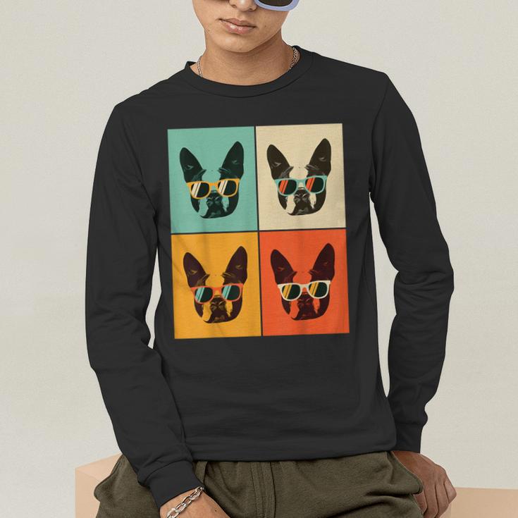 Bostie Dog Lover Boston Terrier With Sunglasses For Men Women Girls Kids Men's Long Sleeve T-Shirt, funny gift
