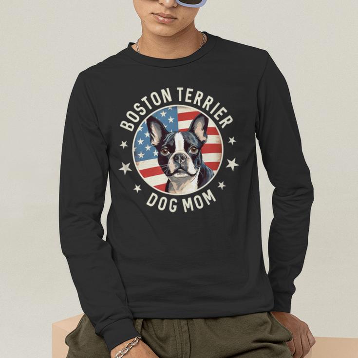 Boston Bull Terrier Women Boston Terrier Dog Mom Men's Long Sleeve T-Shirt, funny gift