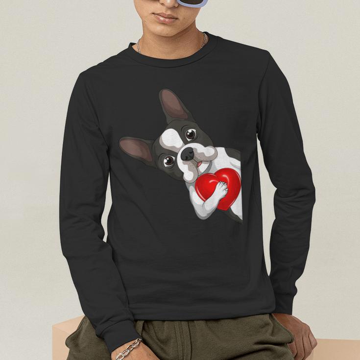 Boston Terrier Bostie Dog Kids Women Girls Men's Long Sleeve T-Shirt, funny gift