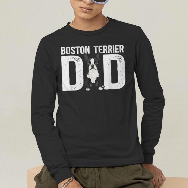 Boston Terrier Dad Of A Bostie Dad Bostie Father Men's Long Sleeve T-Shirt, funny gift