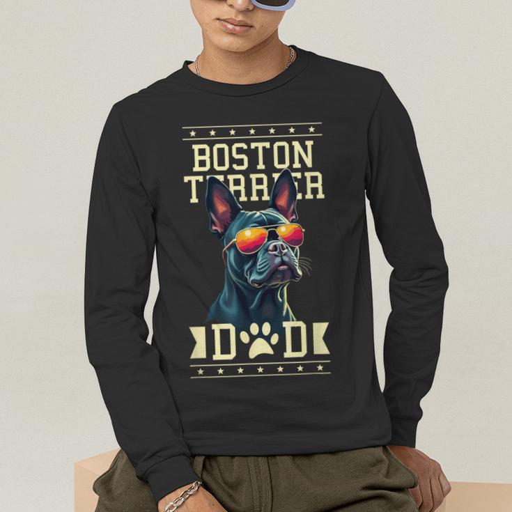 Boston Terrier Dad Boston Bull Bostie Dog Men's Long Sleeve T-Shirt, funny gift