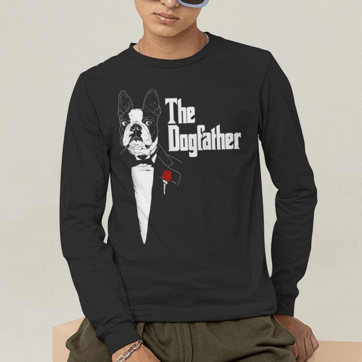 Boston Terrier Dad The DogFather Shirt Boston Terrier Men's Long Sleeve T-Shirt, funny gift