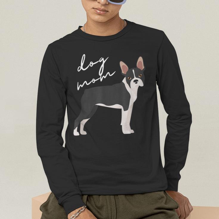 Boston Terrier Dog Mom Woman Women Men's Long Sleeve T-Shirt, funny gift