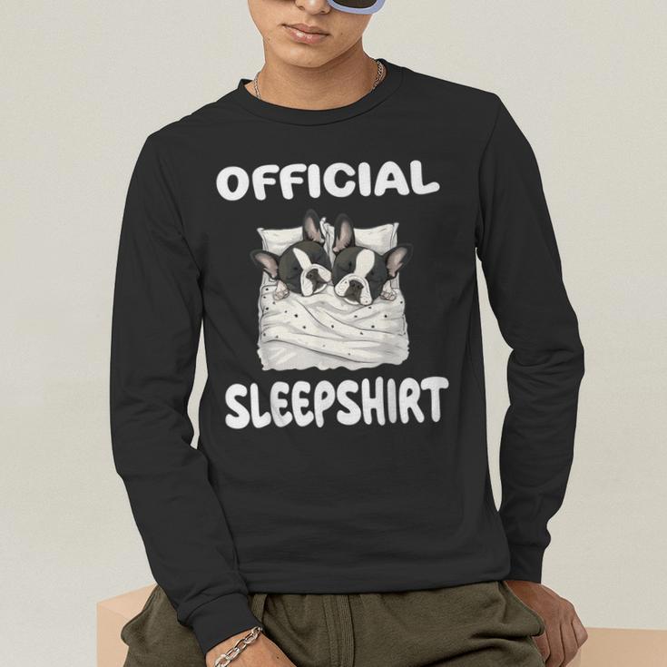 Boston Terrier Dog Official Sleepshirt Pajamas Nightgown For Men Women Girls Kids Men's Long Sleeve T-Shirt, funny gift