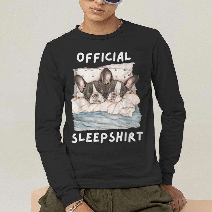 Boston Terrier Dog Official Sleepshirt Pajamas Nightgown Men Women Girls Kids Men's Long Sleeve T-Shirt, funny gift