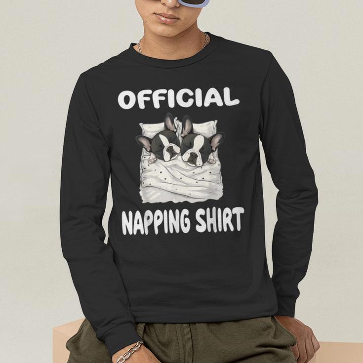 Boston Terrier Dog Official Sleepshirt Pajamas Nightgown For Men Women Kids Men's Long Sleeve T-Shirt, funny gift