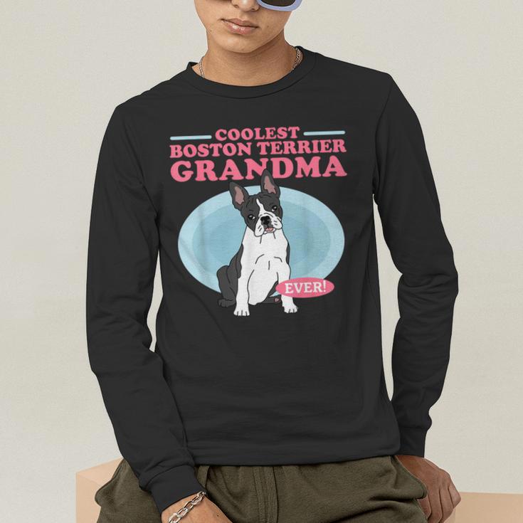 Boston Terrier Grandma Bostie Dog Owner Boston Terrier Men Women Men's Long Sleeve T-Shirt, funny gift