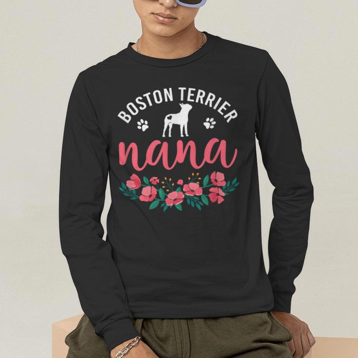 Boston Terrier Grandma Nana Dog Lover Christmas Men's Long Sleeve T-Shirt, funny gift