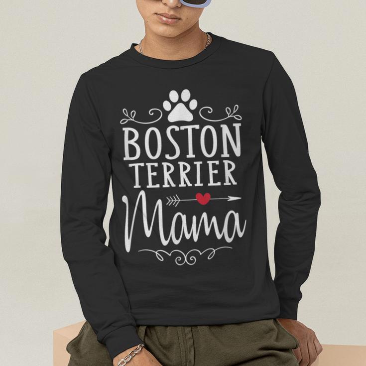 Boston Terrier Mama Boston Terrier Lover Shirt Men's Long Sleeve T-Shirt, funny gift