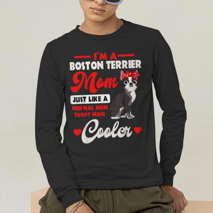 Boston Terrier Mom American Gentleman Dog Mother's Day Men's Long Sleeve T-Shirt, funny gift