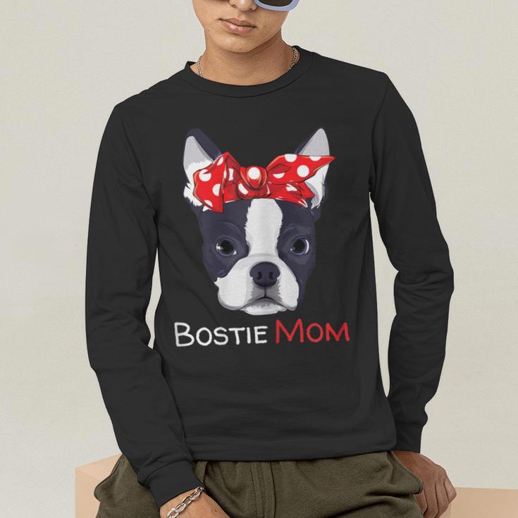 Boston Terrier Mom Bostie Women Girls Men's Long Sleeve T-Shirt, funny gift