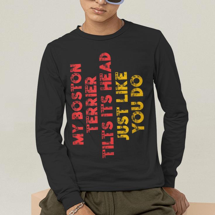 Boston Terrier Mom Dad Dog Lover Owner Women Men Men's Long Sleeve T-Shirt, funny gift