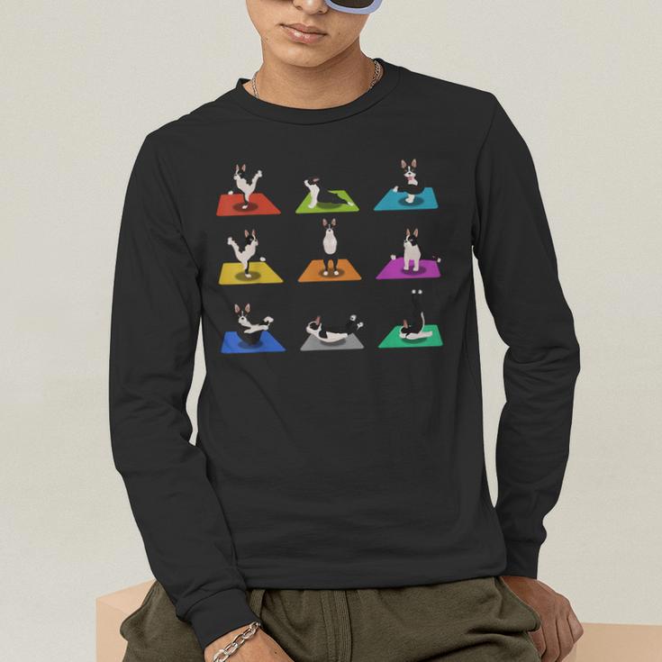 Boston Terriers Yoga Asana Pose And Meditation Men's Long Sleeve T-Shirt, funny gift