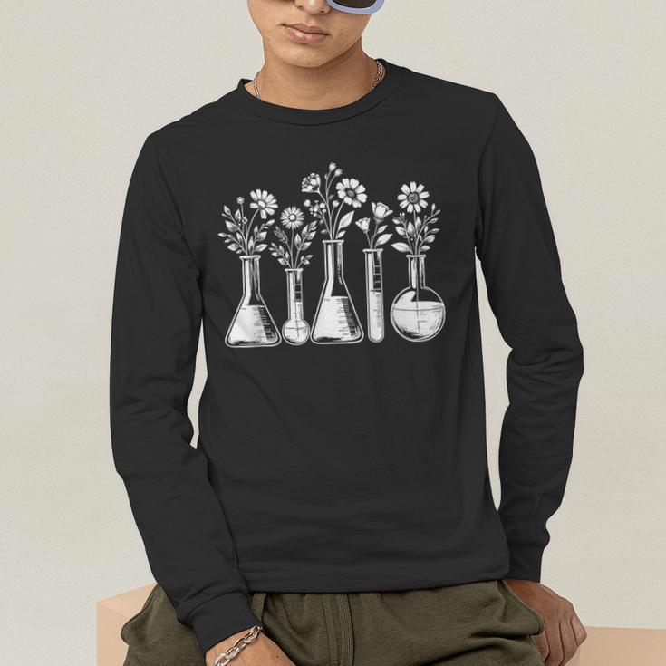 Botanical Beaker Science Teacher Floral Chemistry Lab Week Men's Long Sleeve T-Shirt, funny gift Botanical Beaker Science Teacher Floral Chemistry Lab Week Men's Long Sleeve T-Shirt, funny gift