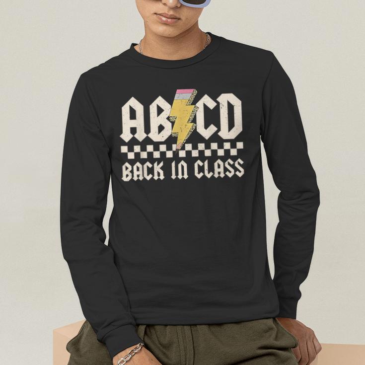 Boys Girls Teachers Rock Back To School ABCD Back In Class Men's Long Sleeve T-Shirt, funny gift Boys Girls Teachers Rock Back To School ABCD Back In Class Men's Long Sleeve T-Shirt, funny gift