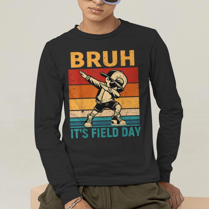Bruh It's Field Day Teacher Happy Field Day Dabbing Boy Men's Long Sleeve T-Shirt, funny gift Bruh It's Field Day Teacher Happy Field Day Dabbing Boy Men's Long Sleeve T-Shirt, funny gift