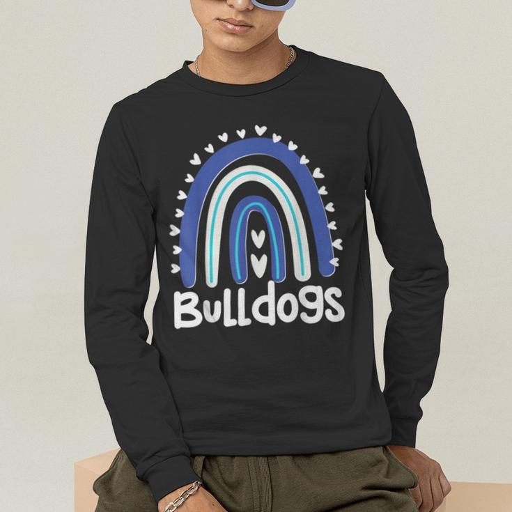 Bulldogs School Mascot Rainbow Teacher Lover Men's Long Sleeve T-Shirt, funny gift Bulldogs School Mascot Rainbow Teacher Lover Men's Long Sleeve T-Shirt, funny gift