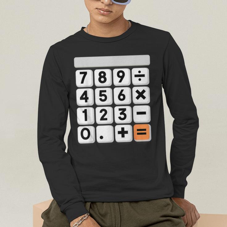 Calculator Easy Halloween Costume For Math Teacher Men's Long Sleeve T-Shirt, funny gift