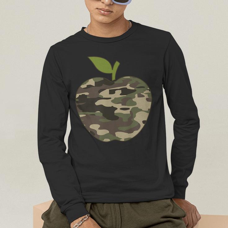 Camo Apple Camouflage Clothing School Student Camo Teacher Men Women Kids Men's Long Sleeve T-Shirt, funny gift Camo Apple Camouflage Clothing School Student Camo Teacher Men Women Kids Men's Long Sleeve T-Shirt, funny gift