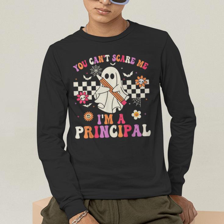 You Can't Scare Me I'm a Principal Halloween Teacher Men's Long Sleeve T-Shirt, funny gift