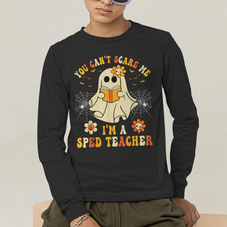 You Can't Scare Me I'm A SPED Teacher Halloween Ghost Men's Long Sleeve T-Shirt, funny gift You Can't Scare Me I'm A SPED Teacher Halloween Ghost Men's Long Sleeve T-Shirt, funny gift