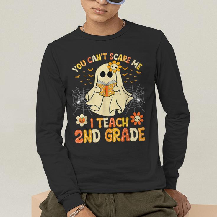 You Can't Scare Me I Teach 2nd Grade Halloween Teacher Ghost Men's Long Sleeve T-Shirt, funny gift You Can't Scare Me I Teach 2nd Grade Halloween Teacher Ghost Men's Long Sleeve T-Shirt, funny gift